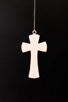 Produktbild von Wandkreuz Metall, weiß lackiert 10 cm