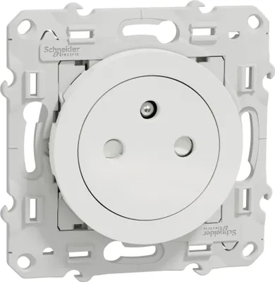 Image de Odace - prise de courant 2P+T affleurante - blanc - SCHNEIDER ELECTRIC - S520052