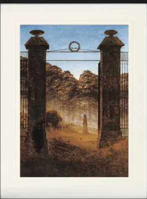 Produktbild von Caspar David Friedrich Gerahmtes Bild Mit Edlem Passepartout | Wand-Bilder | Im Bilderrahmen - Friedhofseingang, 1825 (80 x 60 cm)