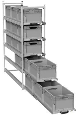 Produktbild von Wohnmobil Regal Regalsystem Tower 1 - 1200 mit Auszügen, 388x1205mm, 5 Auszüge