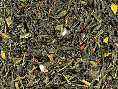 Produktbild von 1 kg  Grünteemischung Sencha Tropical Ananas-Note aromatisiert