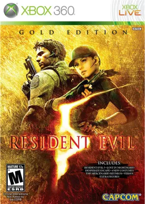 Zdjęcie produktu dla Capcom Resident Evil 5 Gold, Xbox 360, ESP, Xbox 360, Tryb multiplayer, od 17 lat