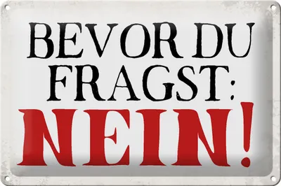 Produktbild von Blechschild Spruch 30x20cm bevor du fragst Nein