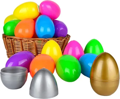 Image de Œufs en plastique à remplir - Lot de 35 - 2,52" (8,2 cm) : Œufs en plastique pour Pâques, à remplir