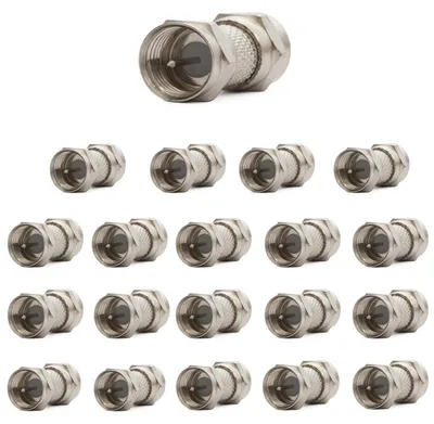 Produktbild von 20x F-Stecker Adapter F-Doppelstecker Kupplung SAT Kabel Koaxialkabel Verbinder Männlich