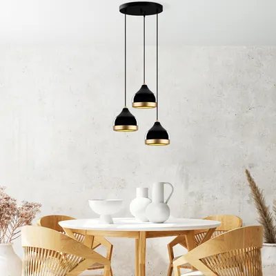 Produktbild von Opviq, Yildo - M-6874, Kronleuchter, Schwarz, METALLKÖRPER, 37 x 37 x 25 - 111 cm