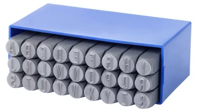 Produktbild von Heidenpeter Handschlagstempelsatz rund, 27-teilig, A - Z, Schrifthöhe 2 mm 011-2