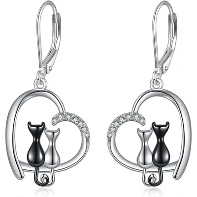 Produktbild von Hängende Ohrringe Sterling Silber Mond Keltisch Design für Damen und Mädchen