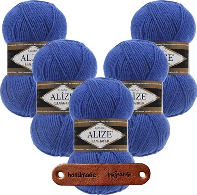 Produktbild von 5 x ALIZE Lanagold 141 Royal Blue mit Label