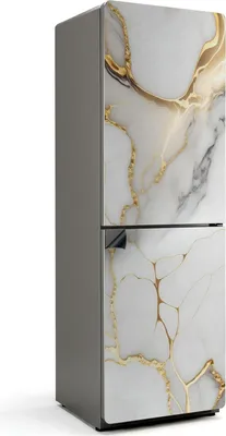 Produktbild von Elegantes Marmormuster – Magnetische Kühlschrank Abdeckung – Dekorfolie magnetisch Küche – Kühlschrank Magnet Deko – selbstklebende Magnettafel – Magnetfolie für Kühlschranktür – 60x180 cm