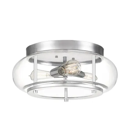 Produktbild von Deckenleuchte, 3-Flammig, Stahl chrom, Glas, IP44, D 40,6 cm