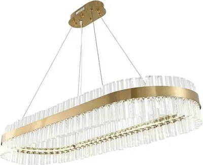 Immagine prodotto di Luxemburg - Lampadario in cristallo 80cm 3 LED colore 40W oblungo Ottone, oro su tavolo