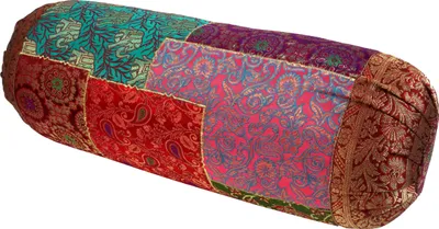 Produktbild von Patchwork Nackenrolle, Sofakissen 50 cm - Multi, Mehrfarbig, Polyester, Sofakissen, Nackenstütze, Kissen, Nackenkissen