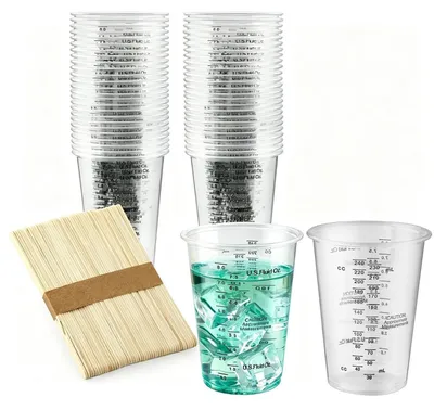 Image de Béchers en résine époxy, 30 pièces, avec graduation, 240 ml, en plastique, réutilisables