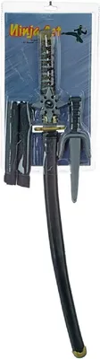 Produktbild von W47106 Ninja Samurai Set 4 teilig Schwert Wurfstern Dolsch und Nunchaku