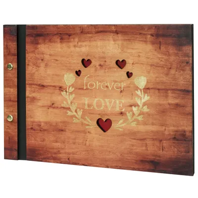 Produktbild von Forever Love  Ewige Liebe  Fotoalbum Holzalbum 60 schwarze Seiten Fotobuch gestalten