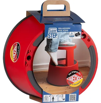 Produktbild von Rollhocker SuperStep Kunststoff rot - Banderolenverpackung