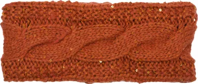 Produktbild von styleBREAKER Damen Stirnband Grobstrick mit Zopfmuster und Pailletten, warmes Fleece Innenfutter, Haarband, Headband 04026002