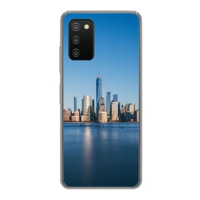 Produktbild von MuchoWow® Handyhülle Schutzhülle Hülle für Samsung Galaxy A03s New York - Skyline - Blau Silikon Softcase Handy Hülle - Schutz