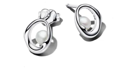Produktbild von Pandora Essence Ohrstecker Oval Organisch Perlen Silber 293295C01