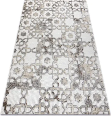 Produktbild von Teppich Strukturell SOLE D3882 Ornament flach gewebt beige / grau  beige 180x270 cm