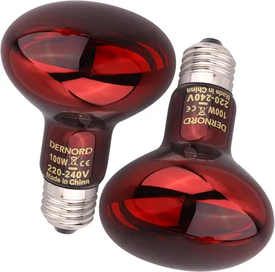 Productafbeelding van Infraroodlamp voor reptielen - 100 W - R80 - E27 - rood licht - set van 2