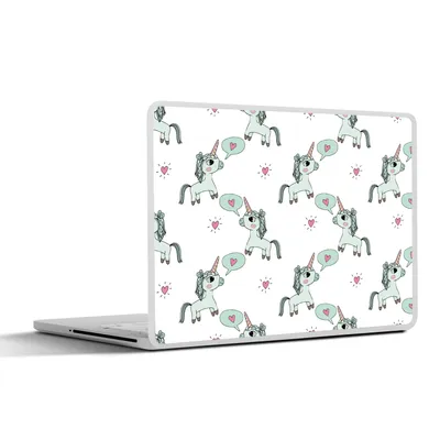 Produktbild von MuchoWow® Laptop Aufkleber Sticker Cover Einhorn - Muster - Kind 30x22 cm - Laptop-Sticker