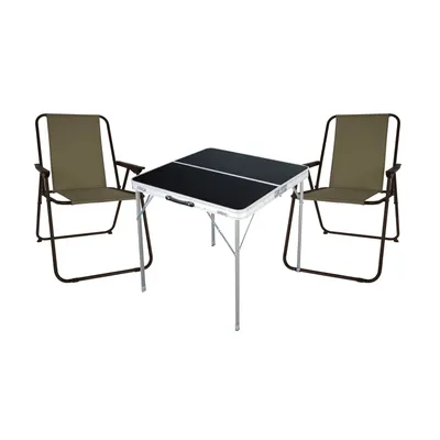 Produktbild von 3-tlg Campingmöbel Campingstuhl Campingtisch klappbar L80xB80xH70cm
