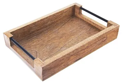 Obrázok produktu pre Servírovací podnos - drevo - 30,5 x 20,5 x 6 cm - hnedý