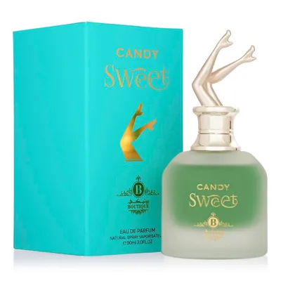 A perfume bottle and its box are displayed against a white background.