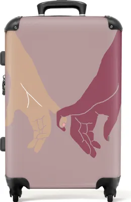 Produktbild von NoBoringSuitcases.com® Großer Koffer - Hände - Farben - Abstrakt - Kunst - Kombinationsschloss TSA - Hartschalen Trolley 4 Rollen - 72 liter - Reisekoffer - 66 cmKoffer Mittelgroß 67x43x25 cm, 72L,