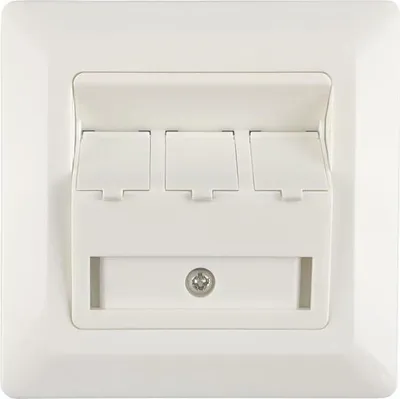 Produktbild von ALANTEC Unterputzadapter 3xRJ45 mit Staubschutzklappen