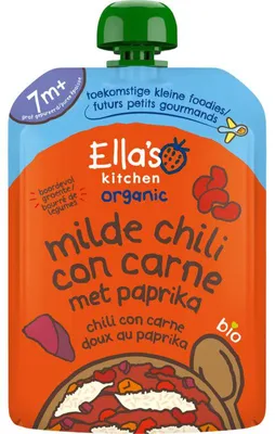 Produktbild von Ella's Kitchen Milde Chili con Carne mit Paprika Babybrei 7M+, 130g