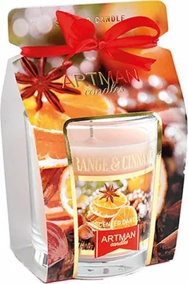 Immagine prodotto di Candela in vetro COOKIES WINTER al profumo di arancia e cannella 180g