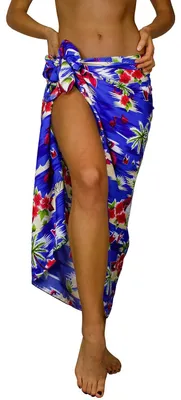 Productafbeelding van Sarong Pareo - Flamingo Indigo Blauw - Maat L