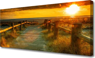 Produktbild von Tulup Leinwand-Bilder 125x50 Wandbild Canvas Kunstdruck Sonne Weg Architektur