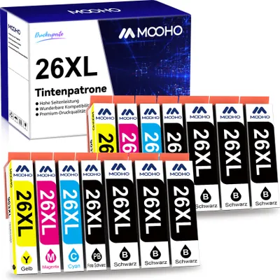 Produktbild von 14er-set 26XL Druckerpatronen für Epson 26 XL Expression Premium XP510 XP520 XP600 XP605 XP610 XP615 XP620 XP625 XP700 XP710 XP720 XP800 XP810 XP820