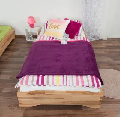 Produktbild von Kernbuche-Bett massiv | 90 x 200 cm | Kernbuche | Geölt | Natur