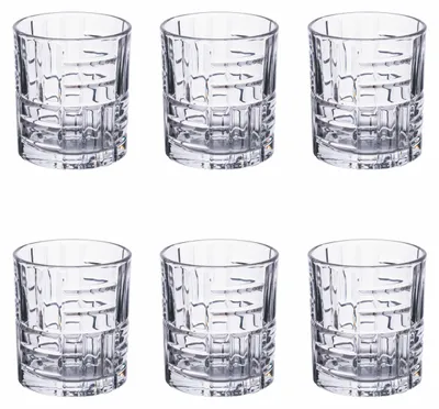 6 Wassergläser 285 ml Glas geometrisches Design