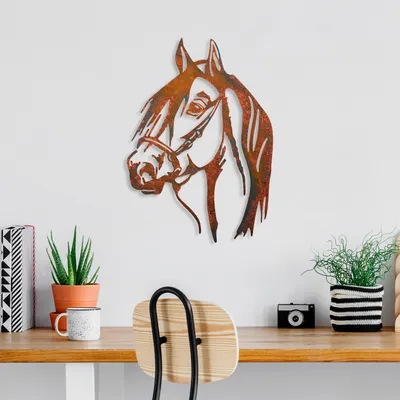 Produktbild von Wallity, Horse - 1, Dekoratives Wandaccessoire aus Metall, 100 % METALL, Mehrfarbig, 38 x 53 cm