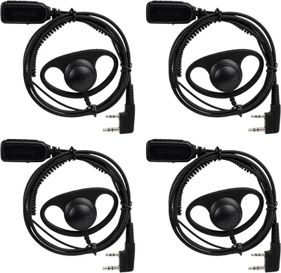 Produktbild von Retevis D-förmiger Ohrhörer, Walkie-Talkie-Ohrhörer, Freisprecheinrichtung, Kompatibel RT24, RT27, RT28, RT619, Kenwood, HYT, Walkie-Talkie-D-Ring-Ohrhörer (4 Stück)