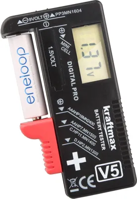 Immagine prodotto di Tester LCD per batterie e pile ricaricabili AAA AA C D e 9V