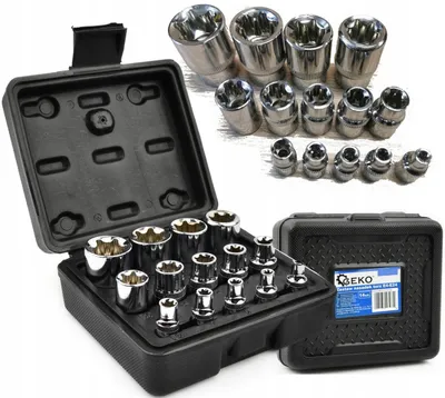 Produktbild von Geko Torx Stecknuss Satz 14 Teile E4-E24 CrV