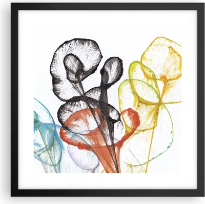 Produktbild von Gerahmtes Poster - Schwarzer Rahmen - Blumen Abstraktion Surrealismus - 40x40 cm - Wand Bild - Wanddeko - Wandbilder - Kunstposter - Wandposter - Bilderrahmen - Bilder - Kunstdruck - P2BAC40x40-4444