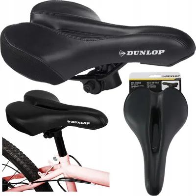 Immagine prodotto di Sella per bicicletta Dunlop, MTB, city bike, bici da turismo e da corsa, zona comfort sagomata, ammortizzata, dimensioni circa 27 x 17 x 11 cm
