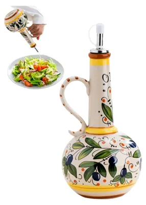 Produktbild von Olivenölspender aus Keramik, 700 ml mit Edelstahl-Ausgießer