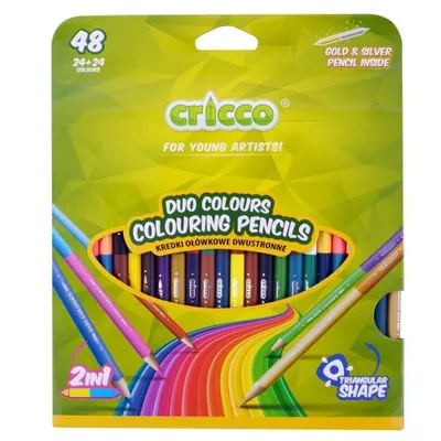 Obrázek produktu pro Trojhranné oboustranné pastelky 48 barev CRICCO