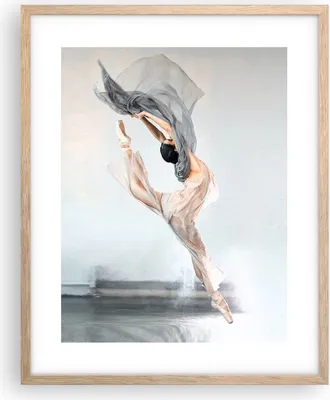 Produktbild von Gerahmtes Poster - Rahmen in heller Eiche - Tanz Frau Ballerina - 40x50 cm - Wand Bild - Wanddeko - Wandbilder - Kunstposter - Wandposter - Bilderrahmen - Bilder - Kunstdruck - P2NPA40x50-5030