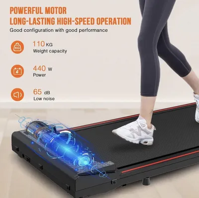 Immagine prodotto di Tapis roulant elettrico compatto e portatile - Tapis roulant pieghevole - Velocità da 1 a 6 km/h - Display LED - Telecomando