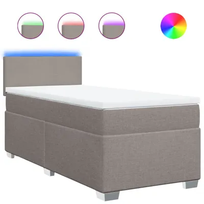 Produktbild von Boxspringbett mit Matratze Taupe 80x200 cm Stoff